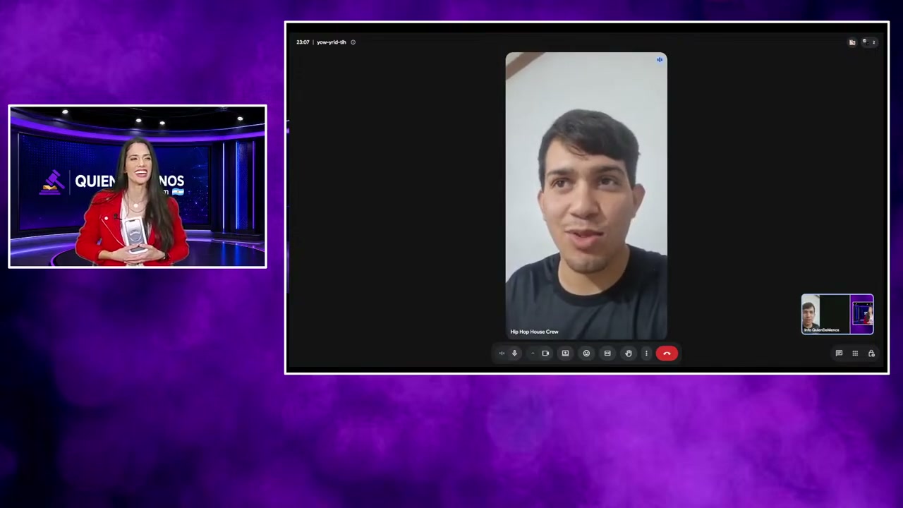 Videollamada en vivo con el ganador del iPhone 16e al cierre de la subasta, junto a Delfina Gerez Bosco